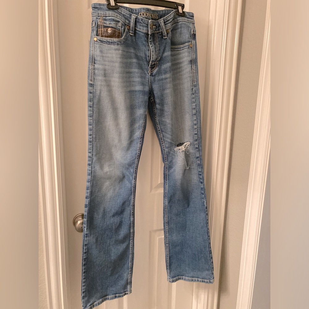 Cody James distressed bootcut jeans, 32x34
